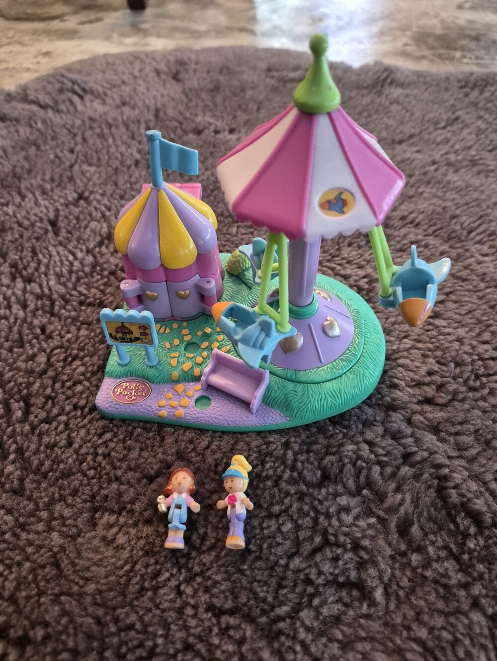 Polly Pocket Mini Carousel Playset - Pink, Purple, Teal